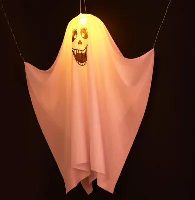 Produktbild von Halloween Hängende Geist LED Hängelicht Dekoration für Halloween Spukhaus Party, Weiß 90cm