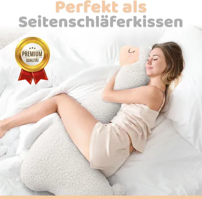 Produktbild von Engelshof Alpaka Seitenschläferkissen Kuscheltier Weiß 100cm