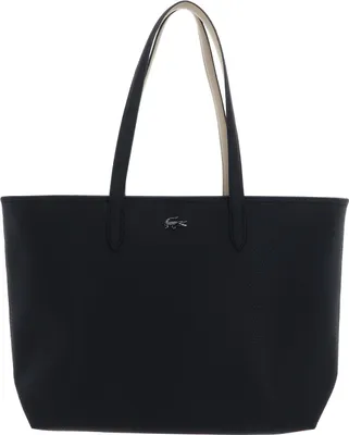 Zdjęcie produktu dla LACOSTE torba na ramię shopper Anna zapinana na zamek torba na zakupy Noir Krema czarna
