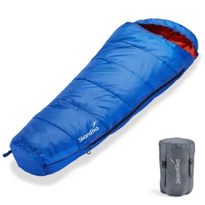 Produktbild von Skandika Vegas Junior Kinderschlafsack | Outdoor Camping Schlafsack für Kinder, weiches Innenfutter, kuschelig weich, wasserabweisend, Komfortbereich