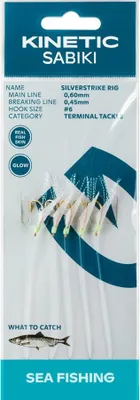 Produktbild von Kinetic Sabiki SilverStrike #6 Fishskin/Flash Heringsvorfach Heringssystem