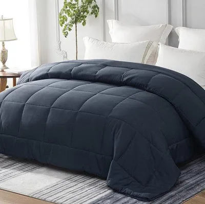 Productafbeelding van Unyqoos® 4-seizoenen dekbedovertrek, 135 x 200 cm – Marineblauw, 100% polyester microvezel, ademend en superzacht, hypoallergeen, machinewasbaar