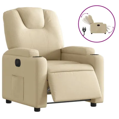 Image de vidaXL Fauteuil relax électrique Crème Tissu