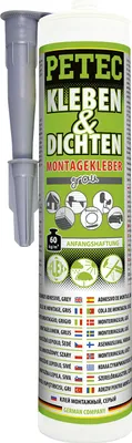 Produktbild von Petec Montagekleber Montagepaste Kleben & Dichten grau 290ml 94629