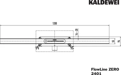 Imagen del producto de Kaldewei DA FlowLine Zero 2401, 1200 mm,  mate, 1 unidad.
