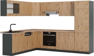 Produktbild von Eckküche Vicco R-Line Artisan Eiche/Anthrazit 287 x 60 cm , AP Eiche, Model 48948