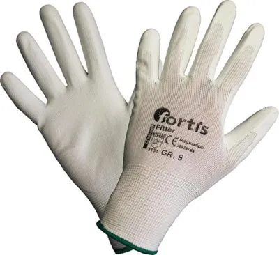 Produktbild von Handschuh Fitter, PU/Nylon,weiß, Gr.8 FORTIS