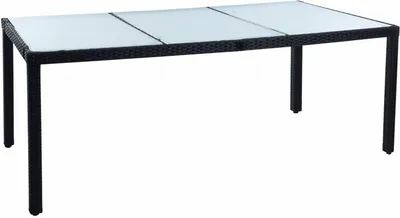 Produktbild von Polyrattan Sitzgruppe Gartenmöbel Set für 8 Personen Rattan Gartenset Schwarz
