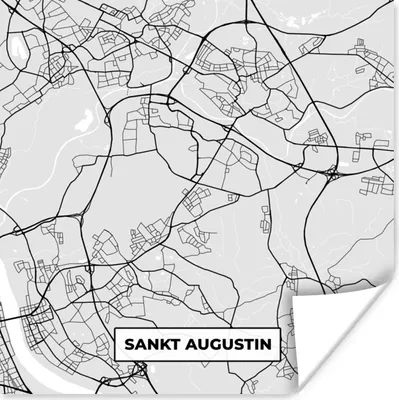 Produktbild von MuchoWow® Poster Deutschland - Stadtplan - Sankt Augustin - Karte 75x75 cm - Wand Dekoration