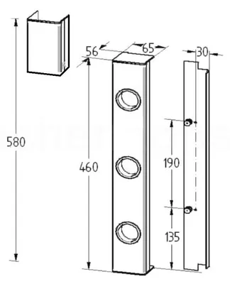 Produktbild von Thebo Ecksteckdose 174846 Edelstahl 3fach ST 3004 senkrecht