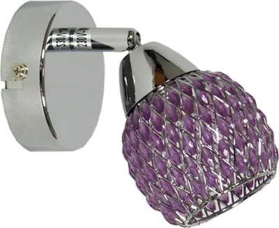 Zdjęcie produktu dla Kinkiet CLEAR chromowany fioletowy 1xG9x40W kryształ wym:12x14x8cm IP20 Candellux