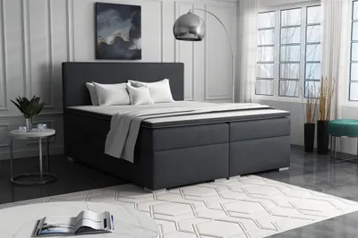 Produktbild von Boxspringbett Schlafzimmerbett SOREL 180x200cm Stoff Soro Schwarz