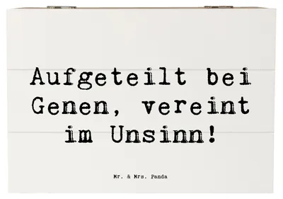 Produktbild von Mr. & Mrs. Panda Box Spruch Halbbruder Unsinn 22 x 15 cm - Weiß - Geschenk, aus Holz, Freude, persönliche Erinnerungen, Holzbox mit Deckel, geschenkkiste, Jubiläen, Spaß