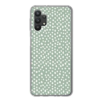 Produktbild von MuchoWow® Handyhülle Schutzhülle Hülle für Samsung Galaxy A32 5G Polka dots - Grün - Weiß Silikon Softcase Handy Hülle - Softcase