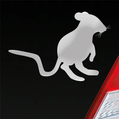 Produktbild von Auto Aufkleber Maus Mäuschen Mouse süß Tier Nager Ratte 14,5x10 cm Silber Sticker Heckscheibenaufkleber