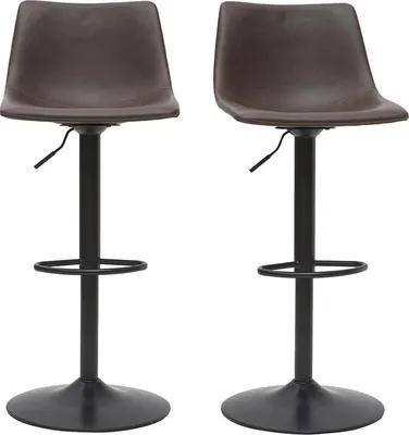 Produktbild von Miliboo - Barhocker Vintage Polyurethanbraun 2er Set NEW ROCK