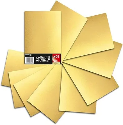 Produktbild von Persönliches Kleidungsfolien-Set mit Gold-Design - Stoffartige Klebefolie mit glatter Oberfläche - 10-teilig, 30x20cm groß