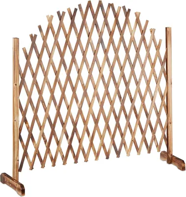 Produktbild von Relaxdays Rankgitter Holz, ausziehbar bis 200cm, Rankhilfe Kletterpflanzen, freistehend, Garten, Balkon, Terrasse, natur