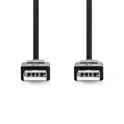 Zdjęcie produktu dla Kabel USB | USB 2.0 | USB-A męski | USB-A męski | 480 Mb/s | Niklowane | 5,00 m | Okrągły | PCV | Czarny | Etykieta