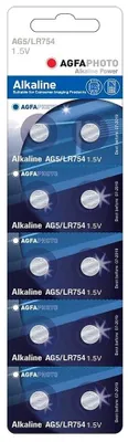 Obrázek produktu pro Knoflíkové alkalické baterie AgfaPhoto 1,5 V, LR48-LR754-AG5-393, blistr 10 ks