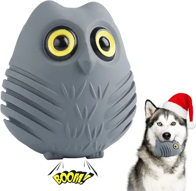 Image de Toozey Grey Owl : Jouet à mâcher interactif pour chiens