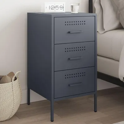 Immagine prodotto di vidaXL Comodino antracite 36x39x68 cm in acciaio