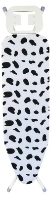 An ironing board with a dalmatian-like pattern.