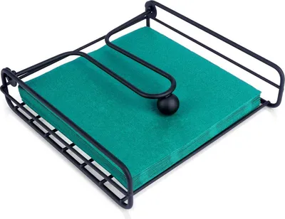 Image de Porte-serviettes Porte-serviettes en métal noir Porte-mouchoirs avec presse