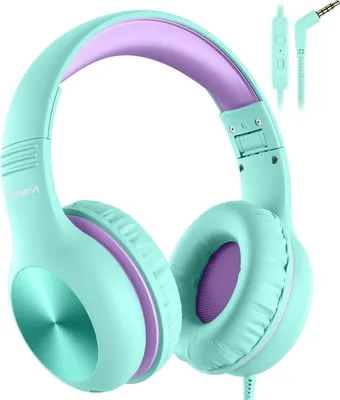 Produktbild von Kinder Kopfhörer mit Kabel, 85/94dB Lautstärkegrenze, HD-Stereoton, Sharing-Funktion, Faltbare Over-Ear Kinderkopfhörer mit Mikrofon für Schule/Reise