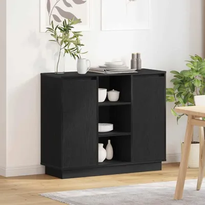 Produktbild von vidaXL LED-Sideboard Schwarz Eichen-Optik 90 x 32 x 75 cm