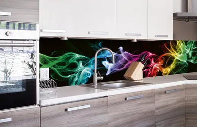 Produktbild von Küchenrückwand Folie selbstklebend SCHWARZER RAUCH 260 x 60 cm - Klebefolie - Dekofolie - Spritzschutz für Küche -