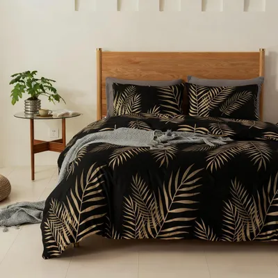 Productafbeelding van Bettlaken set, 135x200 cm, 4-delig, microvezel, zwart