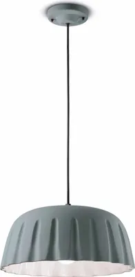 Produktbild von Hängelampe Keramik D: 40 cm H: max. 138 cm Grau E27 rund Retro Keramiklampe