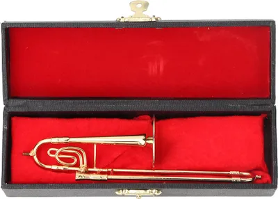 Obrázok produktu pre Miniatúrny model trombónu, hudobný nástroj, darčeky, bytové dekorácie, ozdoby