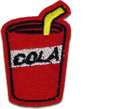 Produktbild von Getränk Cola Becher Mit Strohhalm - Aufnäher, Bügelbild, Aufbügler, Applikationen, Patches, Flicken, Zum Aufbügeln, Größe: 5,1 x 3,1 cm