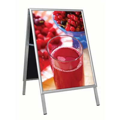 Produktbild von update displays Kundenstopper silber DIN A2 2 Fächer 50,0 x 6,0 x 100,0 cm, 1 St.