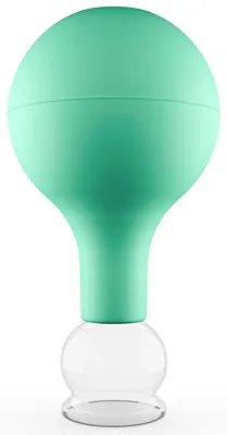 Produktbild von Pulox Schröpfglas aus Echtglas diverse Größen und Farben grün 25mm