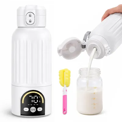 Produktbild von Tragbarer Flaschenwärmer 12000mAh, 120W Schnellheizung, Baby Milchwärmer mit Temperaturregelung & LED Display, ideal für Reisen und unterwegs