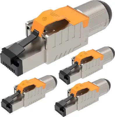 Produktbild von Netzwerkstecker Cat8 Cat8.1 RJ45 Stecker 4x Steckverbinder werkzeuglos geschirmt