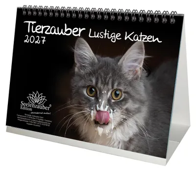 Produktbild von Tierzauber Lustige Katzen DIN A5 Tischkalender für 2027 Lustige Katzen - Seelenzauber