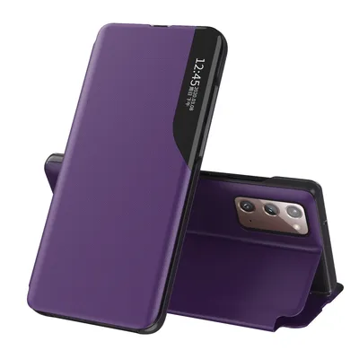 Obrázek produktu pro Pouzdro pro Galaxy Note 20, Smart View Okénko Flip StojánekPolyuretanKožené Ochranné Pouzdro pro Samsung Galaxy Note 20 Fialová