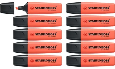 Produktbild von STABILO Textmarker -  BOSS ORIGINAL Pastel - 10er Pack - Korallrot