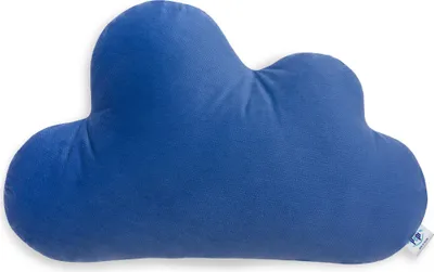 Obrázok produktu pre Pepi Cuddle Pillow in Cloud Shape - ručne šitý antialergický vankúš 55 × 36 cm - mäkký detský vankúš Dekoratívny vankúš pre bábätká Plyšový mrak - Nube Dark Blue