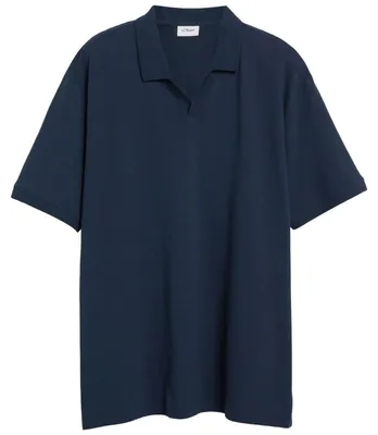 Produktbild von s.Oliver Übergrößen Poloshirt dunkelblau Struktur