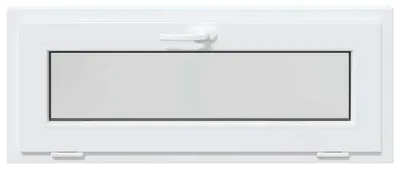 Obrázok produktu pre Okenná zostava typu "Kellerfenster" - plastové okná (PVC) - rozmery 100 x 40 cm - s presklením pre prirodzené svetlo - praktický dizajn - biely rám