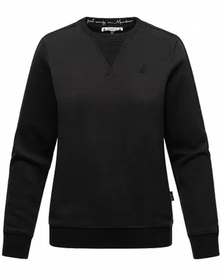 Produktbild von Marikoo Damen Sweatshirt Pullover Recycled Pulli Langarm Warm Hoodie Sweater Umikoo Schwarz Gr. 40 - L