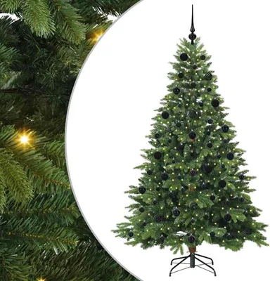 Obrázek produktu pro vidaXL Umělý vánoční stromek s 300 LED diodami zelený 210 cm PE a PVC