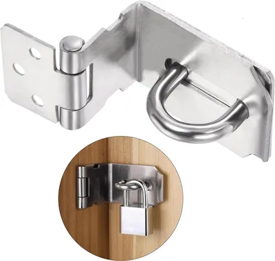 Productafbeelding van Deurslot Hasp Lock 3 Inch, RVS, 90 Graden, Duurzaam, Voor Thuis, Tuin of Garage