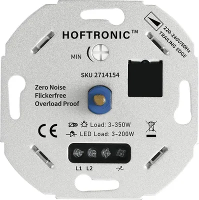 Produktbild von hoftronic LED-Dimmer 3-200 Watt Phasenabschnitt Grau Einbau