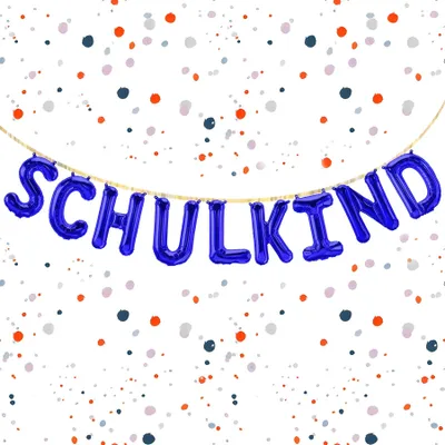 Obrázek produktu pro Fóliový balón s nápisem „Schulkind“ (školák), modrý, cca 40 cm, pro naplnění vzduchem
